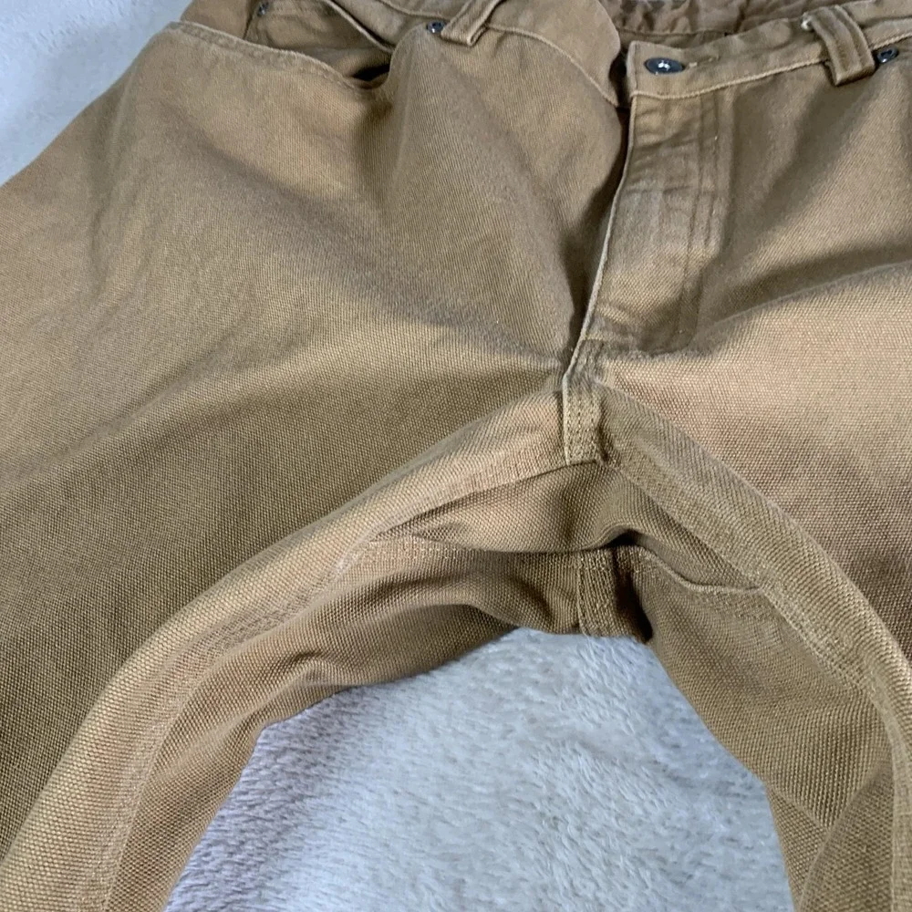 Duluth Trading Co Pants Mens 42x30 Khaki Canvas Relaxed Fit Workwear‎ 5 Pocket - Picture 7 of 13